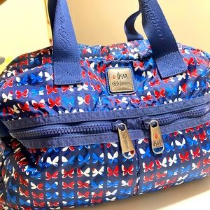 Brighton Vera navy Butterfly Nylon duffel bag
